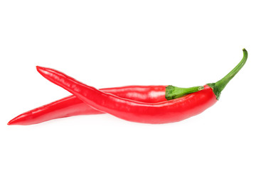 red hot chili peppers isolated on white background