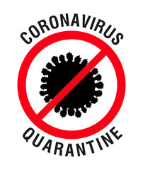 Coronavirus (Covid-19) Quarantine warning sign illustration