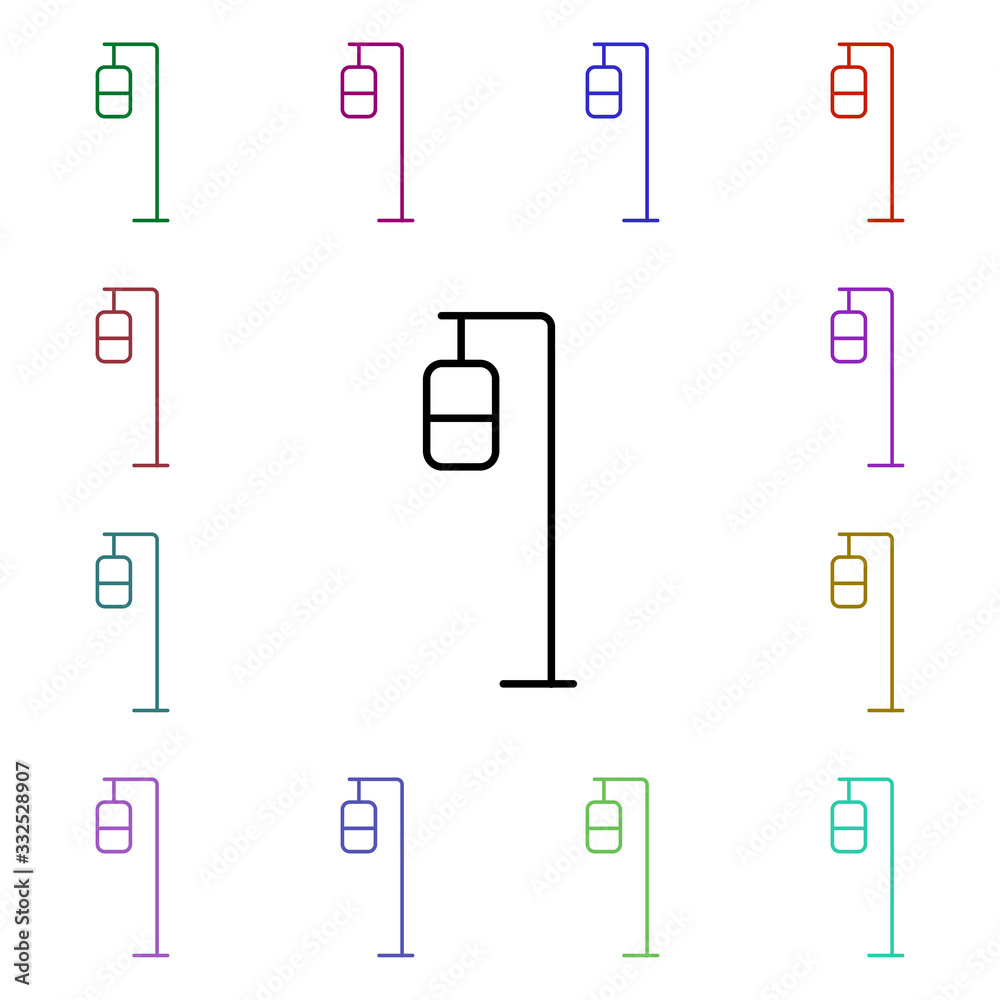 Poster dropper line multi color style icon. simple thin line, outline vector of hospital icons for ui and u