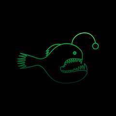 Deep-sea luminous fish nolan icon. Simple thin line, outline vector of marine live icons for ui and ux, website or mobile application