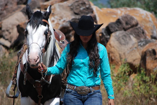 cowgirl and horse