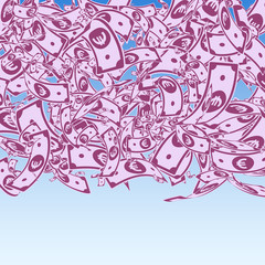 European Union Euro notes falling. Messy EUR bills