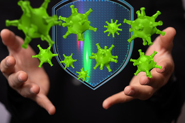 Coronavirus abstract background. protection Genetics Bacteriological Microorganism..