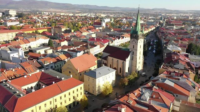 Aerial view of the city Presov in Slovakia