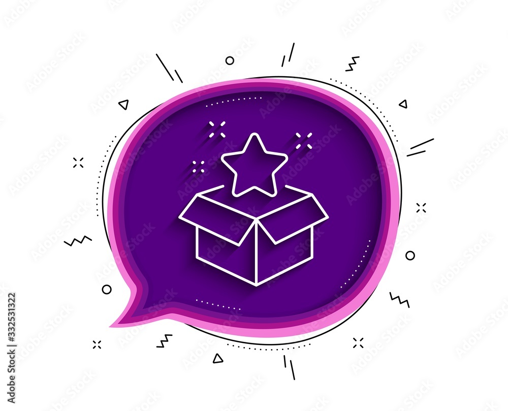 Poster loyalty program line icon. chat bubble with shadow. bonus points. discount box symbol. thin line loy