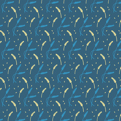 Vector repeated floral pattern. Wheat