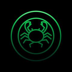 Crab in a plate outline nolan icon. Simple thin line, outline vector of restaurant icons for ui and ux, website or mobile application