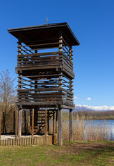 Wooden Watchtower near Ragogna Lake, Italy