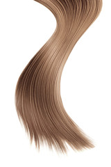 Brown hair on white, isolated