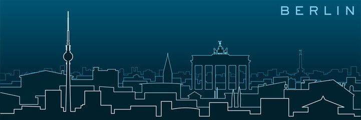 Berlin Multiple Lines Skyline and Landmarks