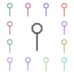 Road sign multi color style icon. Simple thin line, outline vector of road sign icons for ui and ux, website or mobile application