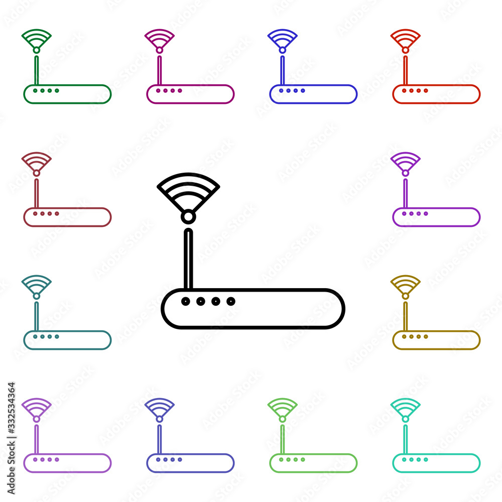 Poster modem multi color style icon. simple thin line, outline vector of technology icons for ui and ux, we