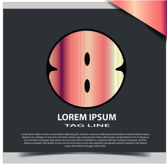 Abstract, modern letter decorative font with gradient and solid. Decorative monogram alphabet