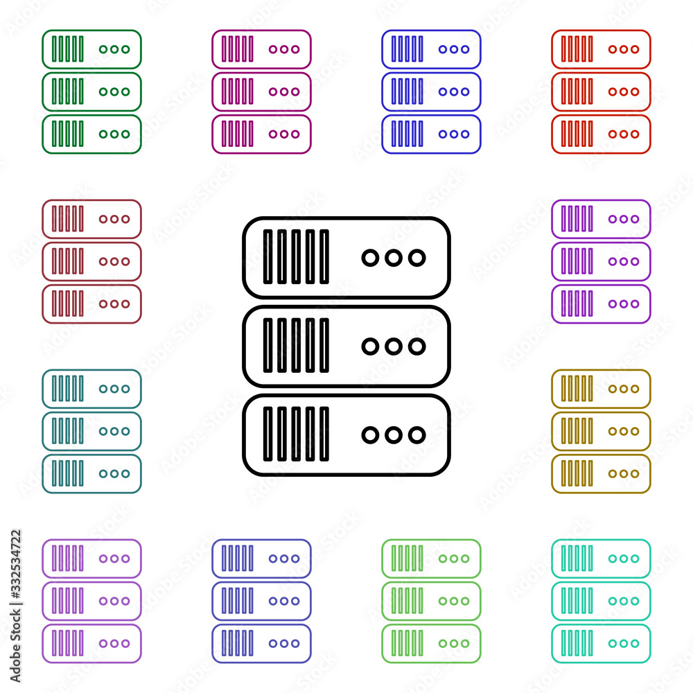 Poster date server multi color style icon. simple thin line, outline vector of technology icons for ui and 