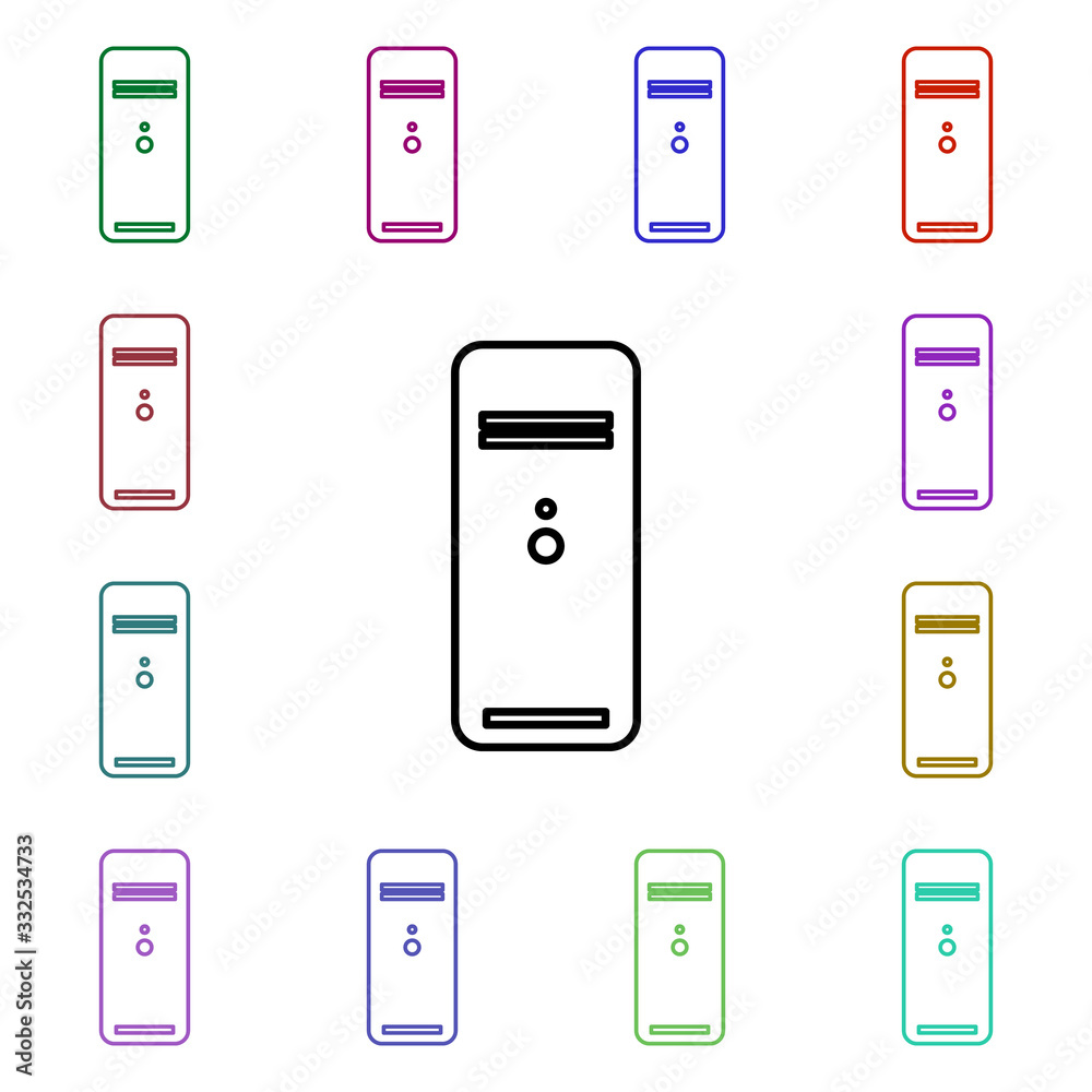 Poster computer keys multi color style icon. simple thin line, outline vector of technology icons for ui an