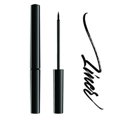 3d eyeliner illustration with brush inscription