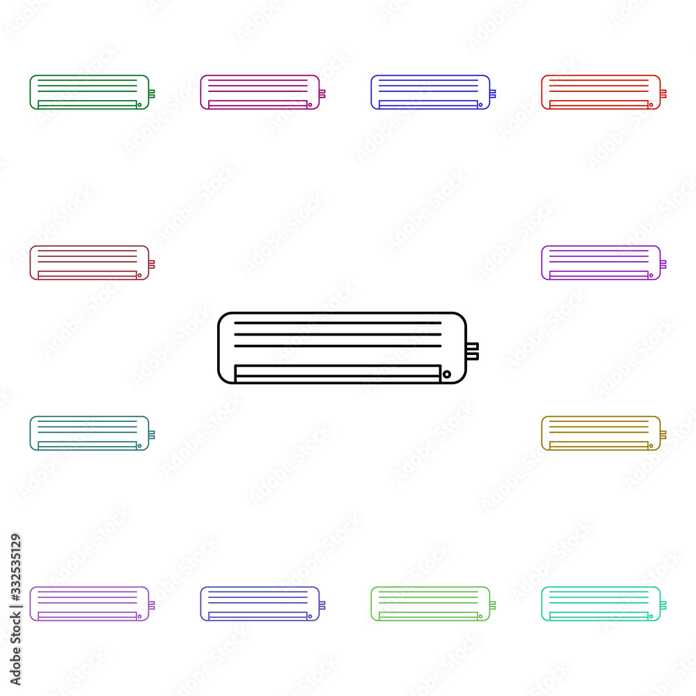 Poster air conditioning multi color style icon. simple thin line, outline vector of technology icons for ui