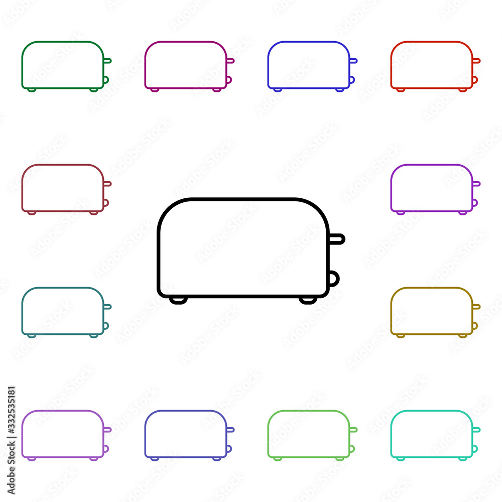 Poster toaster multi color style icon. simple thin line, outline vector of technology icons for ui and ux, 