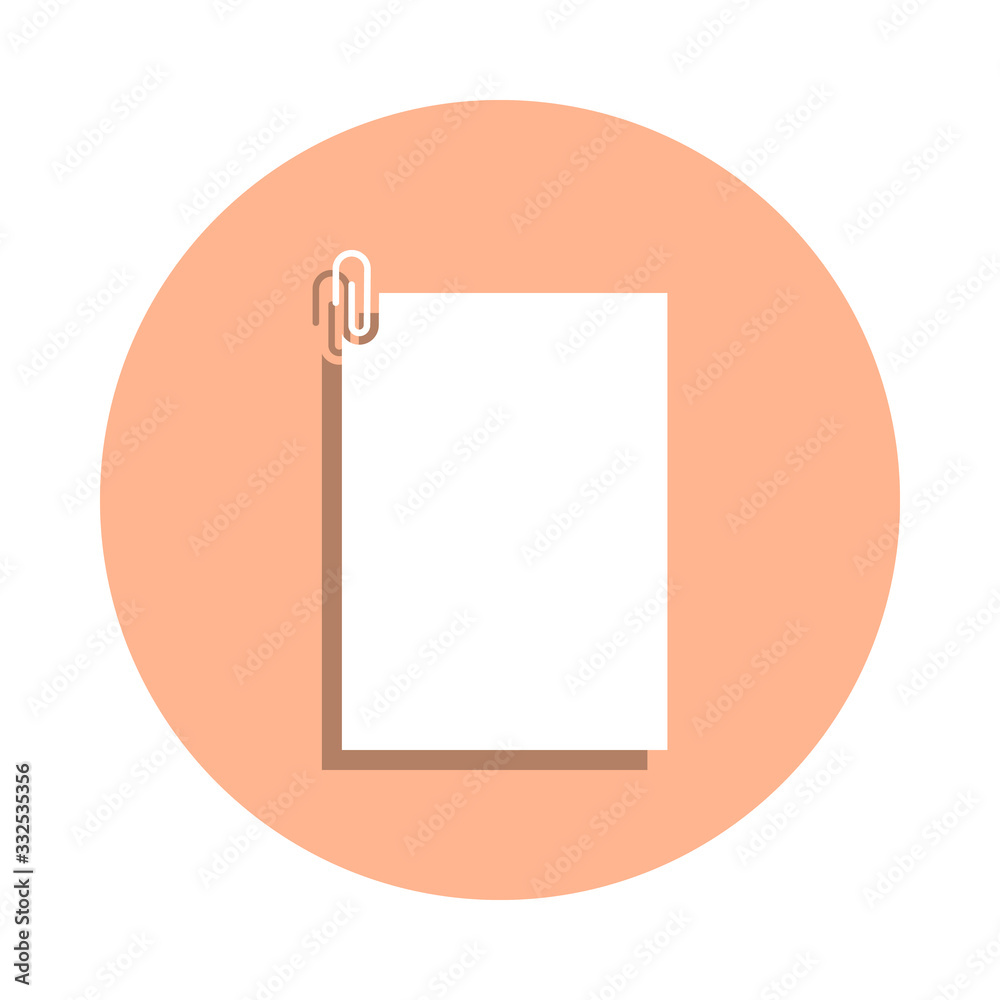 Poster attached document badge icon. simple glyph, flat vector of web icons for ui and ux, website or mobil