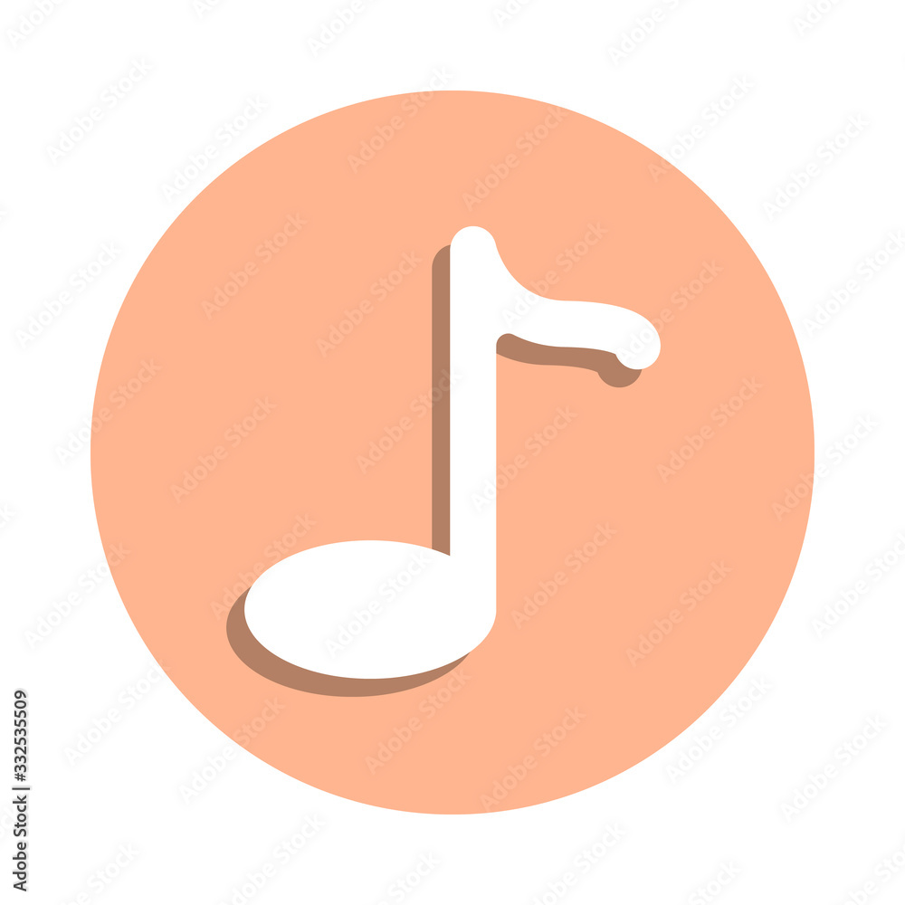 Poster eighth note badge icon. simple glyph, flat vector of web icons for ui and ux, website or mobile appl