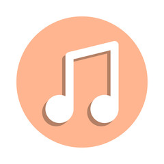 Quaver note badge icon. Simple glyph, flat vector of web icons for ui and ux, website or mobile application