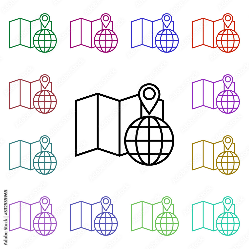 Poster address from anywhere multi color icon. simple thin line, outline vector of web icons for ui and ux,