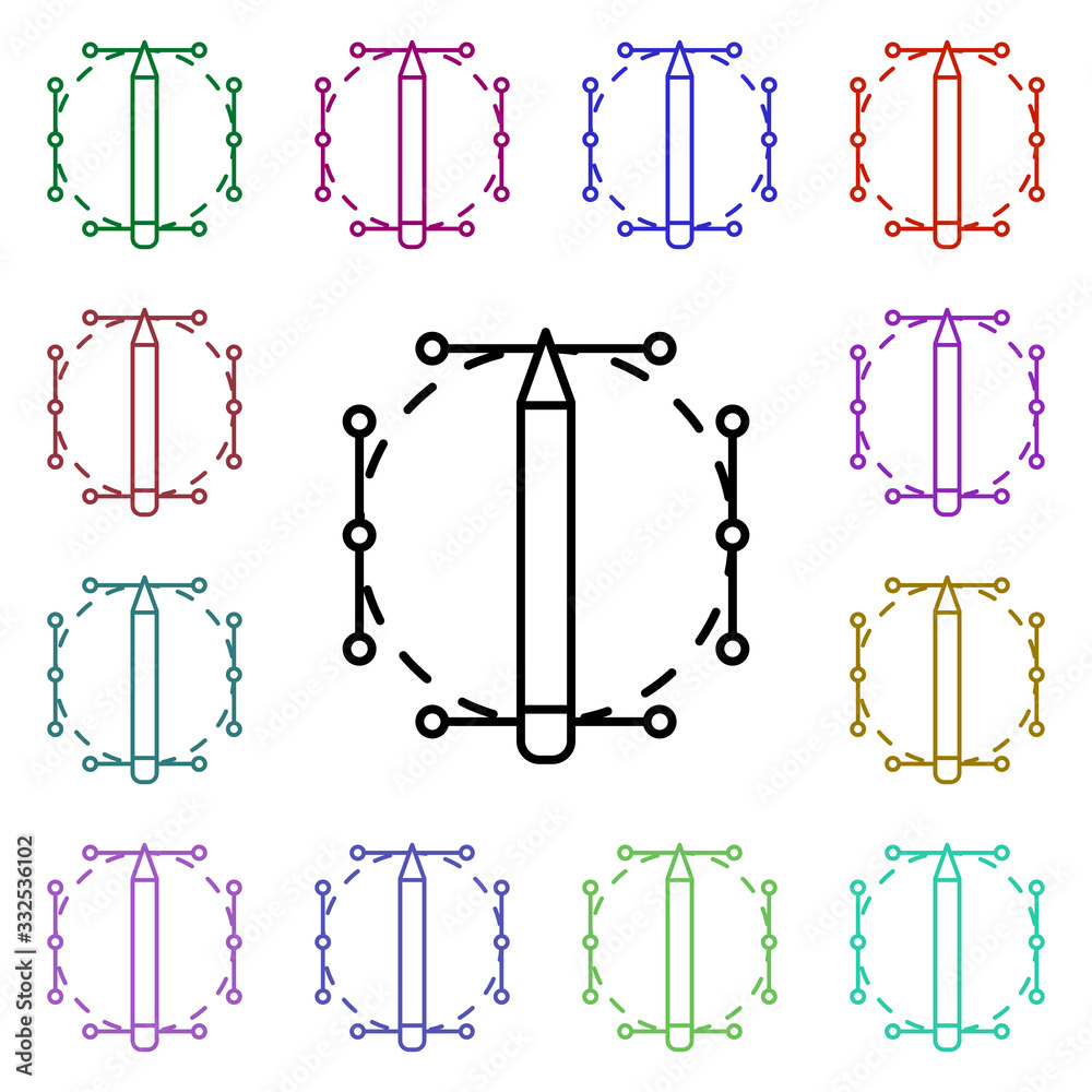 Poster creative process multi color icon. simple thin line, outline vector of web icons for ui and ux, webs