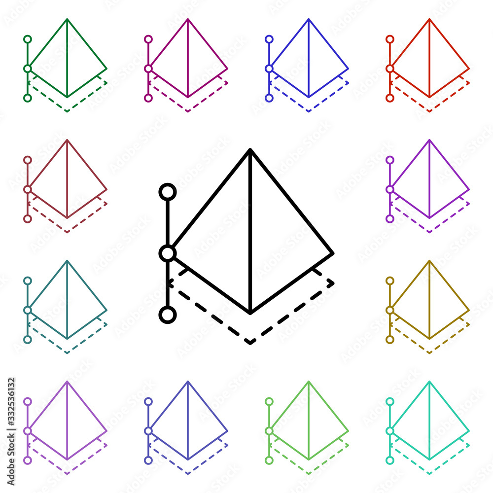 Poster design tool multi color icon. simple thin line, outline vector of web icons for ui and ux, website o