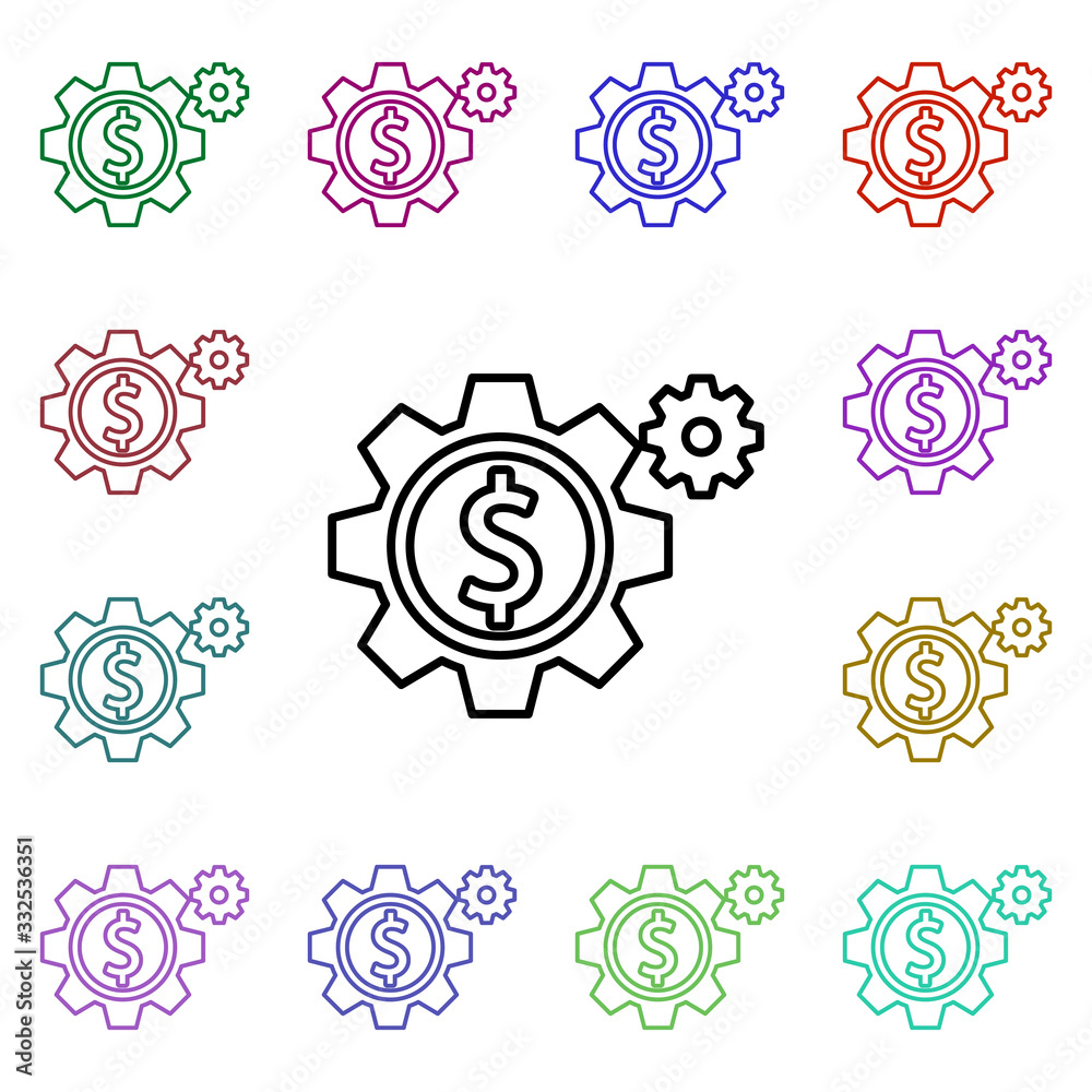Poster money management multi color icon. simple thin line, outline vector of web icons for ui and ux, webs