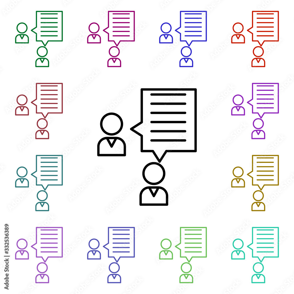 Poster personal connection multi color icon. simple thin line, outline vector of web icons for ui and ux, w