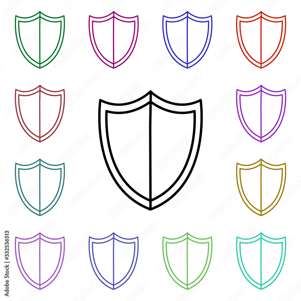 Poster security multi color icon. simple thin line, outline vector of web icons for ui and ux, website or m