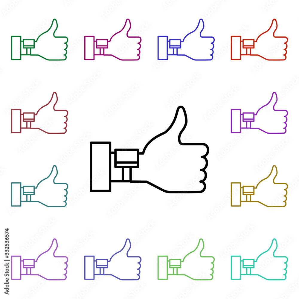 Poster smart watch multi color icon. simple thin line, outline vector of web icons for ui and ux, website o