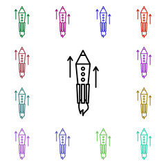 Startup multi color icon. Simple thin line, outline vector of web icons for ui and ux, website or mobile application