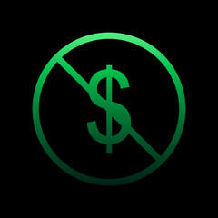 ban of the dollar nolan icon. Simple thin line, outline vector of Ban icons for ui and ux, website or mobile application