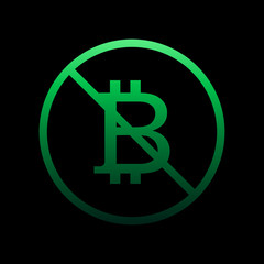 prohibition of bitcoin nolan icon. Simple thin line, outline vector of Ban icons for ui and ux, website or mobile application