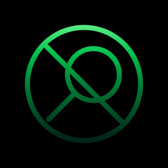 prohibition of search nolan icon. Simple thin line, outline vector of Ban icons for ui and ux, website or mobile application