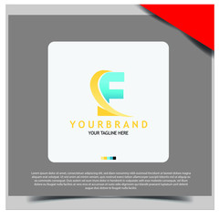 Abstract, modern letter decorative font with gradient and solid. Decorative monogram alphabet