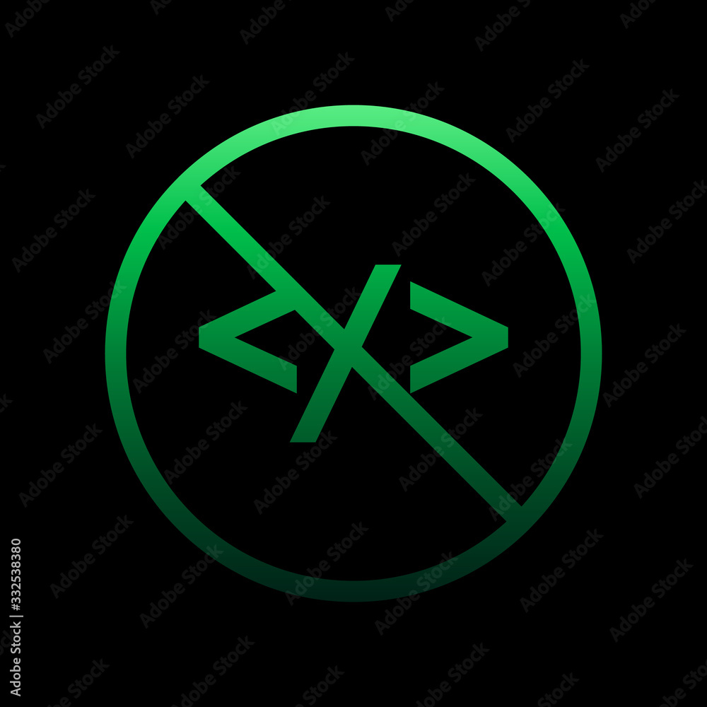 Poster ban web code nolan icon. simple thin line, outline vector of ban icons for ui and ux, website or mob