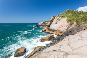 A view of Praia Mole (Mole beach) and Gravata  - popular beachs in Florianopolis, Brazil