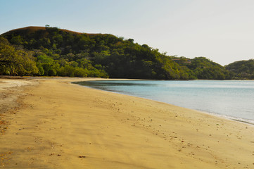 An empty long beach in Costa Rica