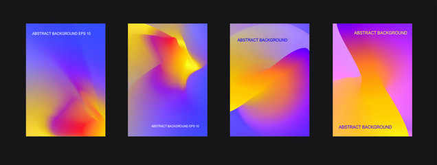 Fototapeta premium Set of covers design templates with gradient background. Applicable for placards, banners, flyers, presentations, covers and reports. Vector Eps10.