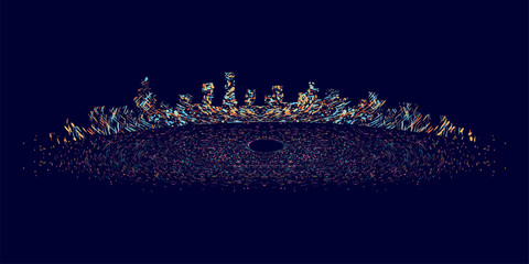 City galaxy. Space science fiction, abstract illustration