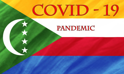 Coronavirus epidemic, word COVID-19. COVID-19 infection concept. Comoros
