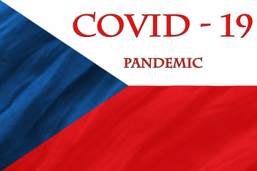 Coronavirus epidemic, word COVID-19. COVID-19 infection concept. Czech