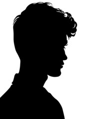 male profile picture, silhouette. 
