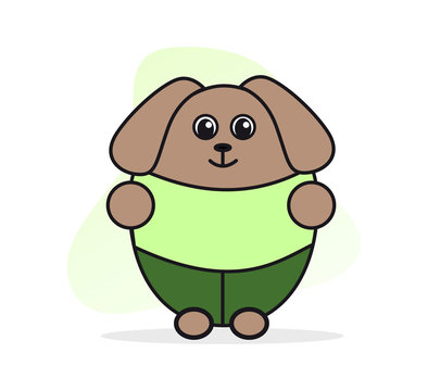 Illustration of a little dog. Illustration of a puppy. Image of a doggie. Image of a dog. Hand-drawn dog. Animal in clothes. Dog in clothes. Puppy in a suit