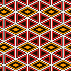 Ethnic, tribal seamless surface pattern. Native americans style background. Repeated diamond, triangles ornament. Geometric figures motif. Boho chic digital paper, textile print. Modern geo wallpaper.
