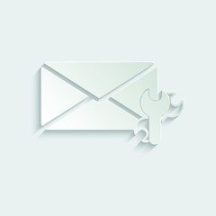Paper mail icon. The envelope. setting  mail icon. 
