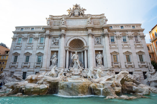 Trevi fountain Rome Italy with no people i