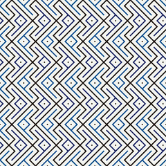 Ethnic, tribal seamless surface pattern. Repeated symbols background. Minimalist ornament. Geometric figures motif. Geo abstract wallpaper. Digital paper, textile print. Vector art / illustration